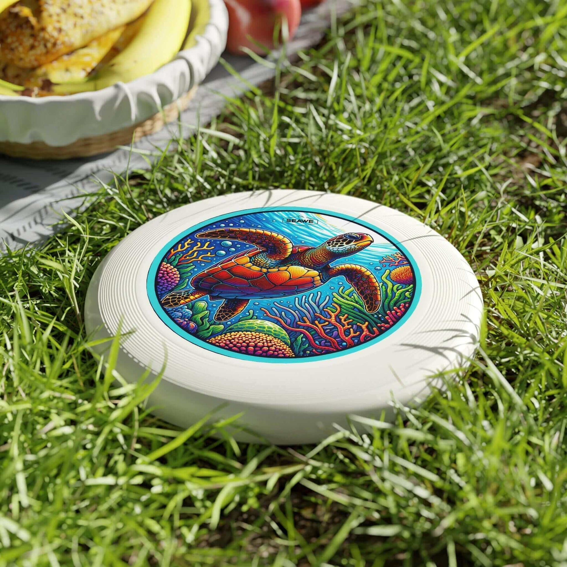 Sea Turtle Crazy Wham-O Frisbee Make a splash with the Sea Turtle Crazy Wham-O Frisbee! This eye-catching frisbee combines the trusted quality of Wham-O with a vibrant aquatic design. Wham-O brand ensures excellent performance and durability Colorful sea