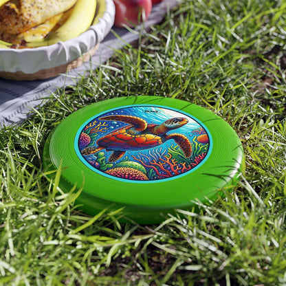 Sea Turtle Crazy Wham-O Frisbee Make a splash with the Sea Turtle Crazy Wham-O Frisbee! This eye-catching frisbee combines the trusted quality of Wham-O with a vibrant aquatic design. Wham-O brand ensures excellent performance and durability Colorful sea