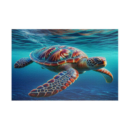 Sea Turtle Jigsaw Puzzle 2 Put the pieces together and dive into a world of wonder! This customizable Sea Turtle Puzzle transforms your favorite photos and art into a fun activity for all ages. Available in 110, 252, 520 or 1014 pieces with glossy, lamina