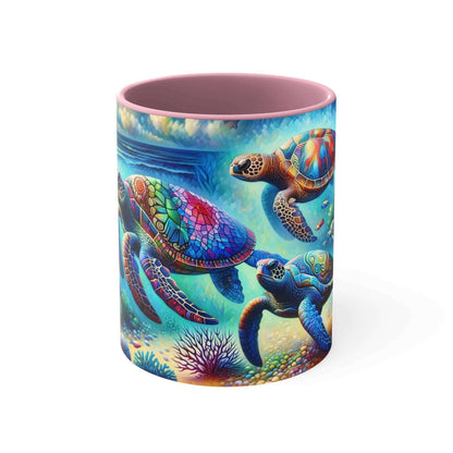 Colorful Sea Turtle Coffee Mug 1 Start your mornings off right with a warm cup of coffee in this eye-catching Sea Turtle mug that adds a pop of color and personality to your daily routine. Key features/benefits bullet list: Vibrant, customized designs pri