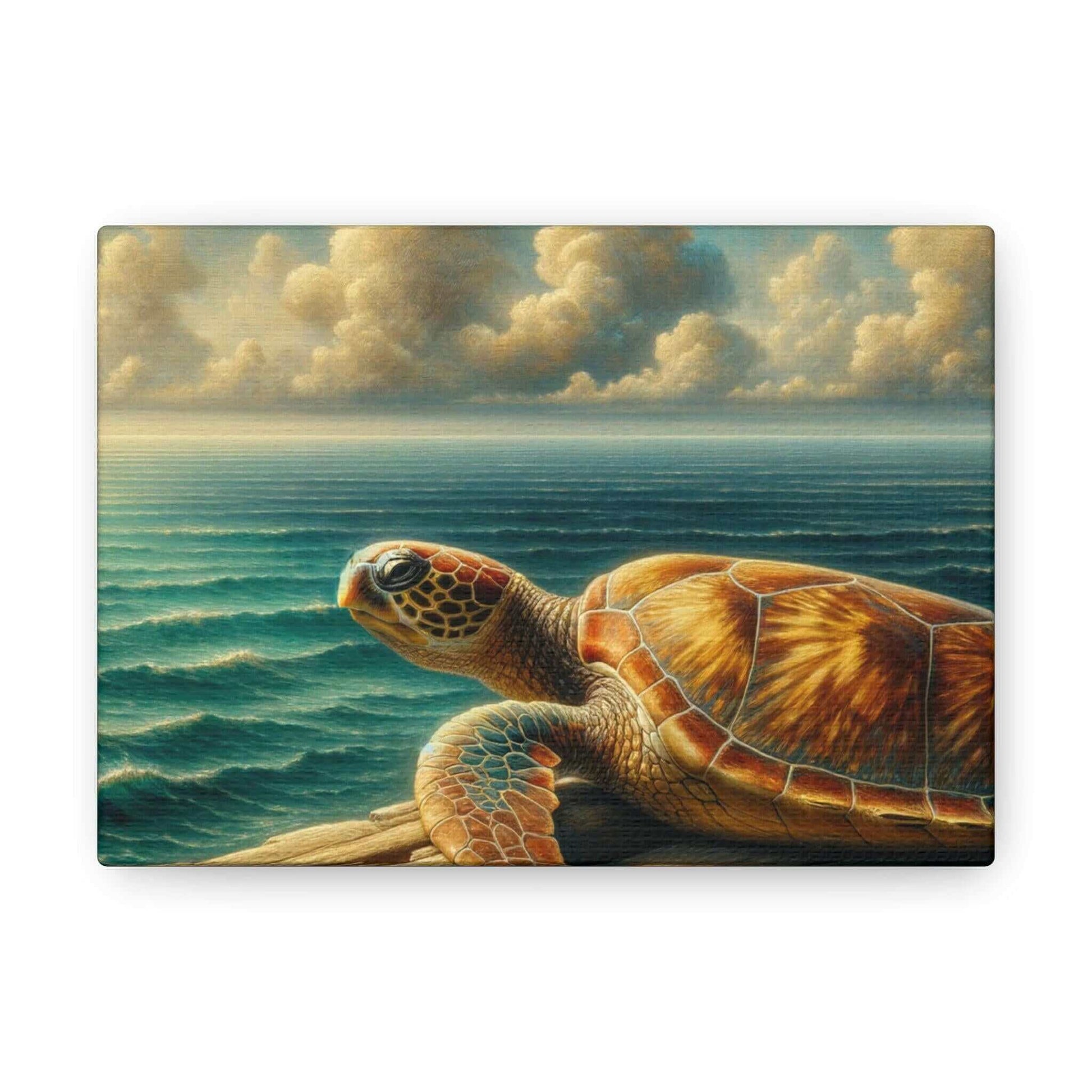 Painted Sea Turtle at the Dock Wallart on Canvas Dive into vibrant style with the Painted Sea Turtle at the Dock Wallart on Canvas. This stunning wall decor features a graceful sea turtle swimming through crystal clear waters rendered in eye-catching colo