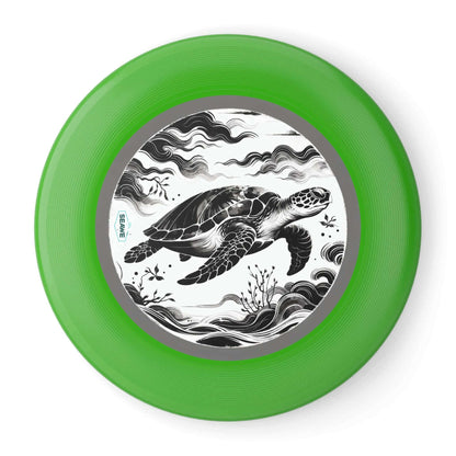 Sea Turtle Black/White Wham-O Frisbee Stop in your tracks! This isn't your average frisbee. The eye-catching Colorful Sea Turtle Wham-O Frisbee is ready to soar. Iconic Wham-O brand ensures top performance and durability Vibrant sea turtle design availabl