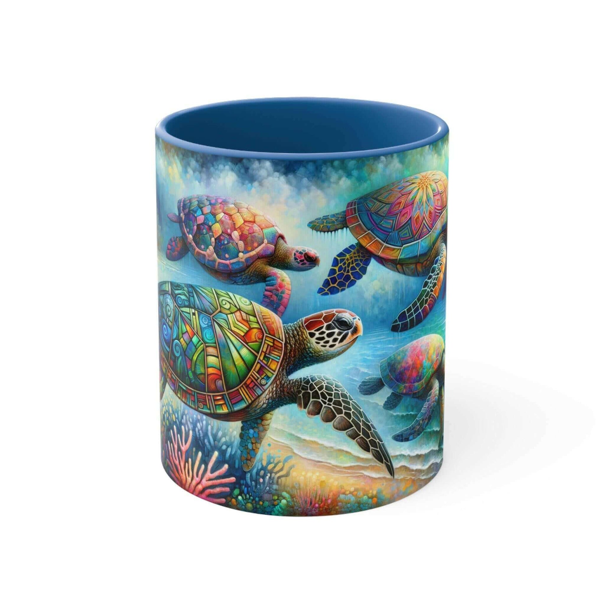 Colorful Sea Turtle Coffee Mug 2 Start your mornings off right with a warm cup of coffee in this eye-catching Sea Turtle mug that adds a pop of color and personality to your daily routine. Key features/benefits bullet list: Vibrant, customized designs pri