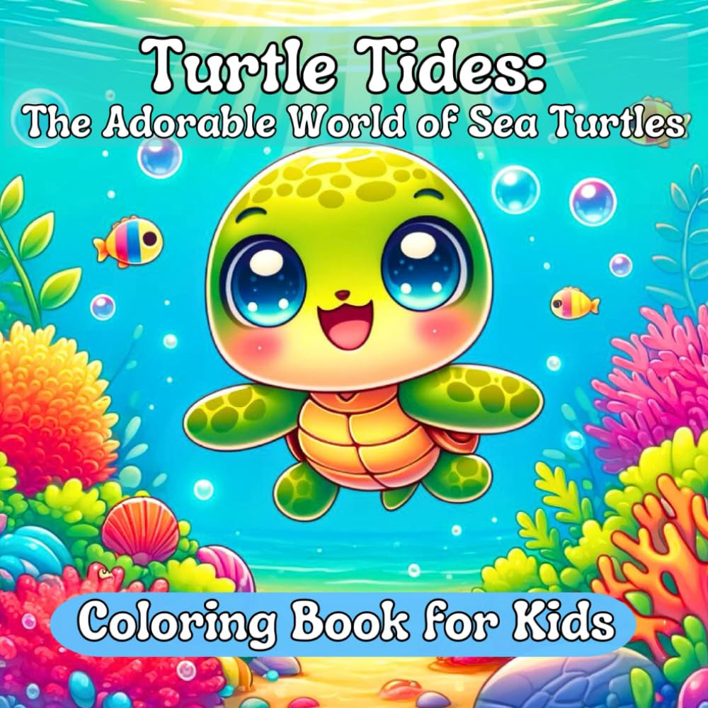 Turtle Tides: Adorable Sea Turtle World with over 70 Illustrations for Kids and Toddlers. a Sea Turtle Lover's Essential!