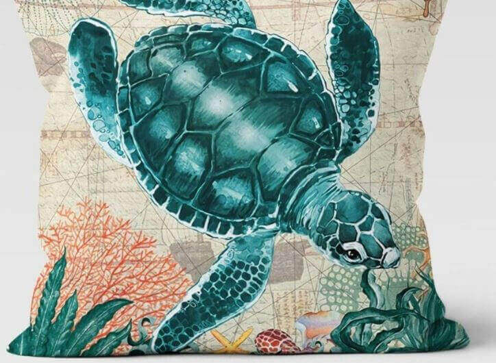 Sea Turtle Colorful Pillow Case Delivery Information:Please Note - As this is a lovingly handmade product, the shipping time might sound longer than standard. We appreciate your patience and understanding in receiving these unique, crafted items.Delivery