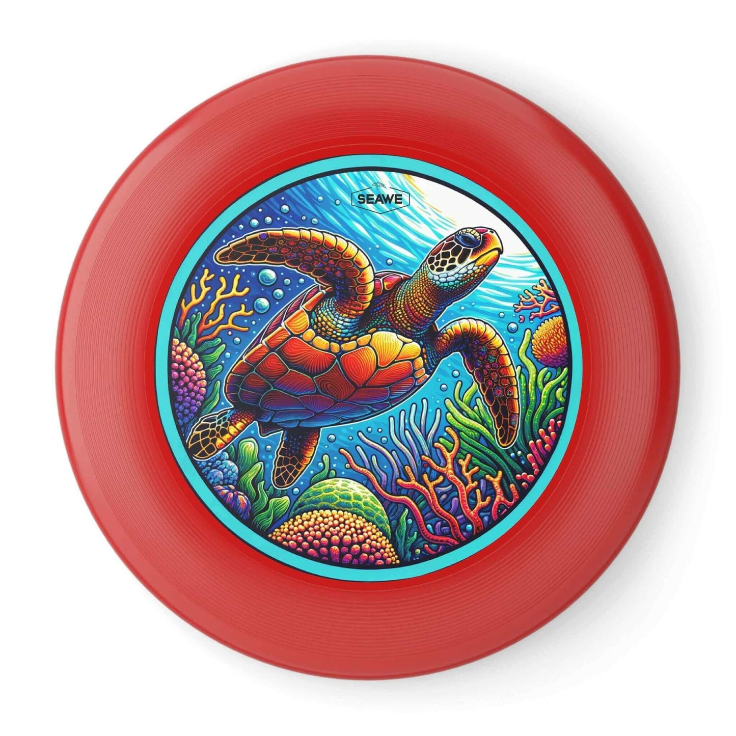 Sea Turtle Crazy Wham-O Frisbee Make a splash with the Sea Turtle Crazy Wham-O Frisbee! This eye-catching frisbee combines the trusted quality of Wham-O with a vibrant aquatic design. Wham-O brand ensures excellent performance and durability Colorful sea