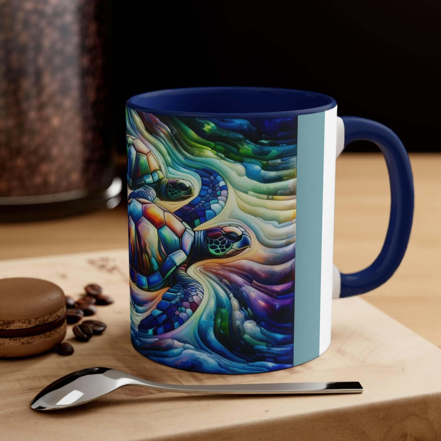 Colorful Sea Turtle Coffee Mug 4 Start your mornings off right with a warm cup of coffee in this eye-catching Sea Turtle mug that adds a pop of color and personality to your daily routine. Key features/benefits bullet list: Vibrant, customized designs pri