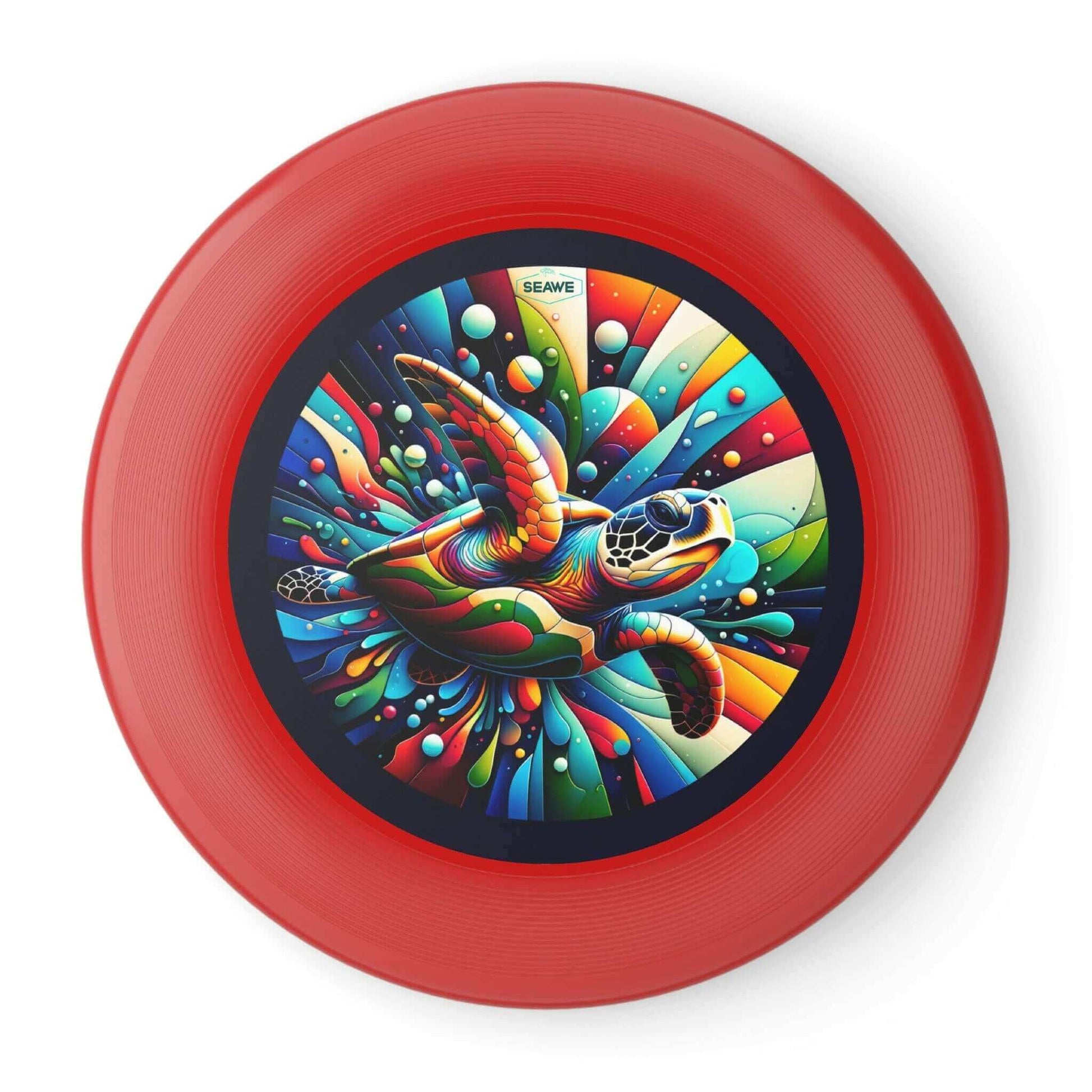 Colorful Sea Turtle Wham-O Frisbee Make a splash with the Colorful Sea Turtle Wham-O Frisbee! This eye-catching frisbee combines the trusted quality of Wham-O with a vibrant aquatic design. Wham-O brand ensures excellent performance and durability Colorfu