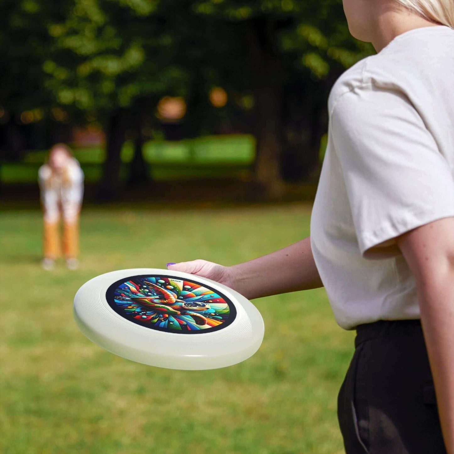 Colorful Sea Turtle Wham-O Frisbee Make a splash with the Colorful Sea Turtle Wham-O Frisbee! This eye-catching frisbee combines the trusted quality of Wham-O with a vibrant aquatic design. Wham-O brand ensures excellent performance and durability Colorfu