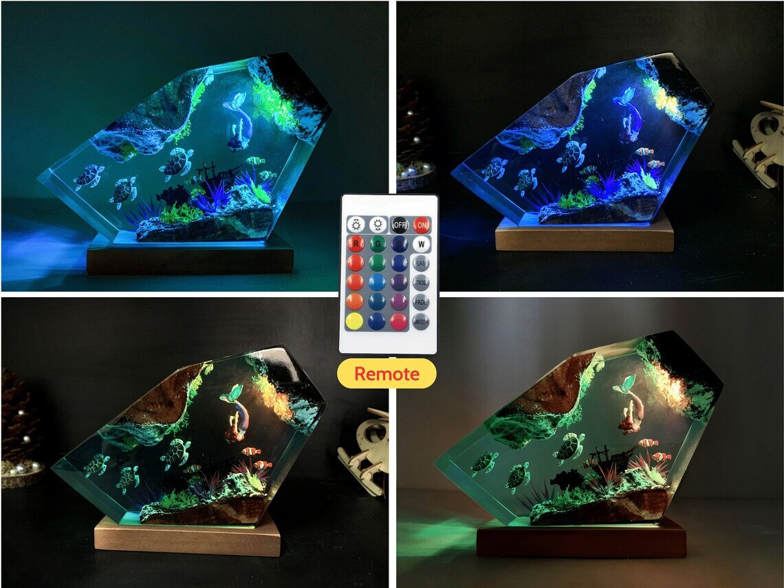 seaweHandmade Sea Turtle Resin Decor with MermaidIlluminate your space with this magical Handmade Sea Turtle Resin Decor with Mermaid, a true masterpiece of handmade art that brings the wonders of the sea into your home. Key features/benefits: Captivating