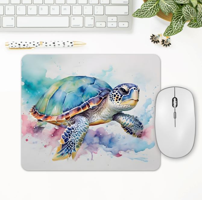 Custom Name Sea Turtle Mouse Pad