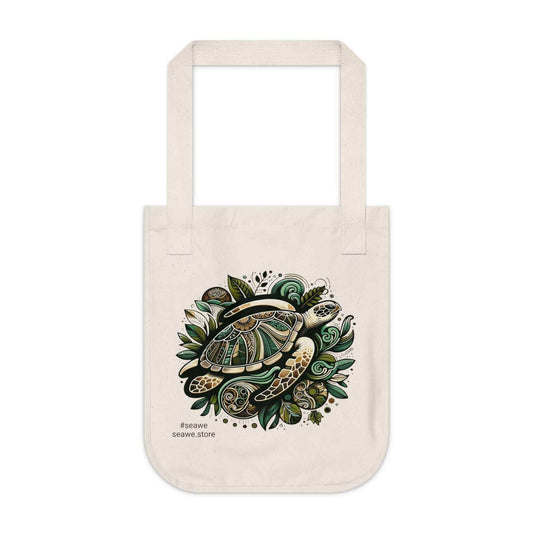 Sea Turtle Organic Canvas Tote Bag A stylish and eco-friendly way to carry your belongings! This Organic Canvas Tote Bag is designed with nature in mind. Made from 100% certified organic cotton for an environmentally friendly bag Durable medium-heavy 9 oz