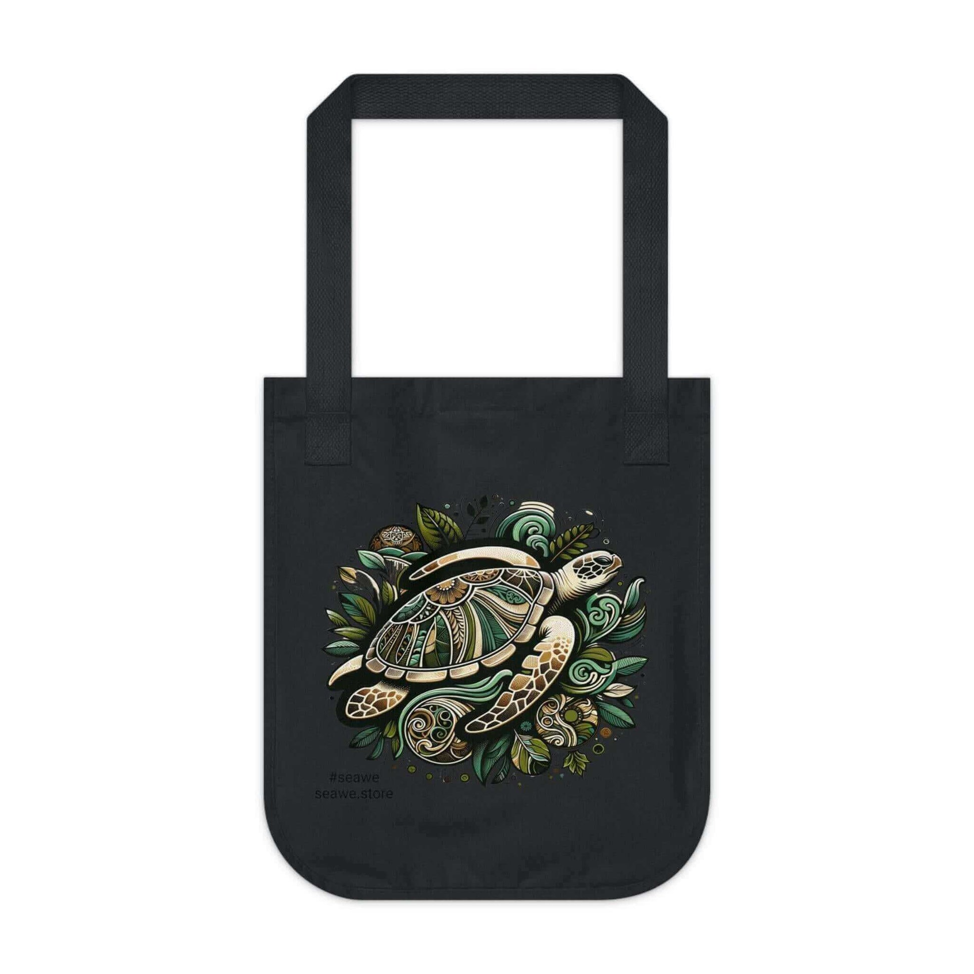 Sea Turtle Organic Canvas Tote Bag A stylish and eco-friendly way to carry your belongings! This Organic Canvas Tote Bag is designed with nature in mind. Made from 100% certified organic cotton for an environmentally friendly bag Durable medium-heavy 9 oz