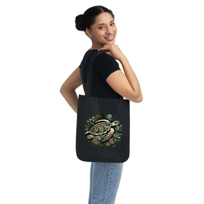 Sea Turtle Organic Canvas Tote Bag A stylish and eco-friendly way to carry your belongings! This Organic Canvas Tote Bag is designed with nature in mind. Made from 100% certified organic cotton for an environmentally friendly bag Durable medium-heavy 9 oz