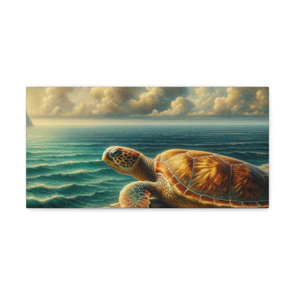 Painted Sea Turtle at the Dock Wallart on Canvas Dive into vibrant style with the Painted Sea Turtle at the Dock Wallart on Canvas. This stunning wall decor features a graceful sea turtle swimming through crystal clear waters rendered in eye-catching colo