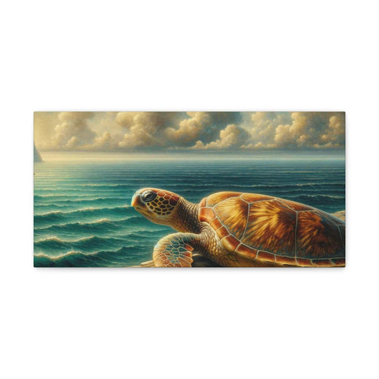 Painted Sea Turtle at the Dock Wallart on Canvas Dive into vibrant style with the Painted Sea Turtle at the Dock Wallart on Canvas. This stunning wall decor features a graceful sea turtle swimming through crystal clear waters rendered in eye-catching colo