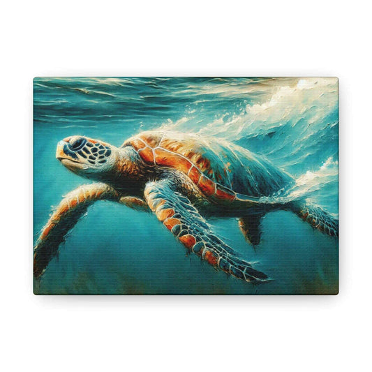 Painted Sea Turtle Swimming Wallart On Canvas Dive into vibrant style with the Painted Sea Turtle Swimming Wallart On Canvas. This stunning wall decor features a graceful sea turtle swimming through crystal clear waters rendered in eye-catching color. Pri