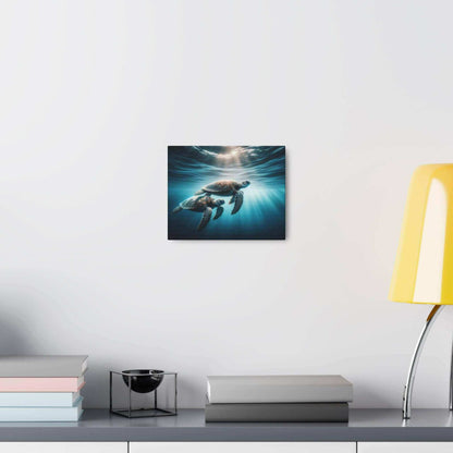 Underwater Sea Turtles Wallart Canvas Dive into vibrant style with the Underwater Sea Turtles Wallart Canvas. This stunning wall decor features a graceful sea turtle swimming through crystal clear waters rendered in eye-catching color. Printed on thick, h