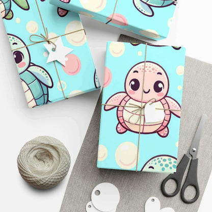 Sea Turtle Gift Wrap Papers Bring a smile to their face with Sea Turtle Gift Wrap Papers that make any gift extra special. Two paper finishes: Choose between matte and satin to best fit your wrapping needs Three sizes: Wrap small, medium, and large gifts