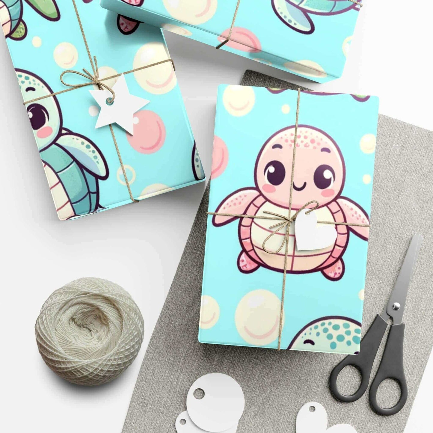 Sea Turtle Gift Wrap Papers Bring a smile to their face with Sea Turtle Gift Wrap Papers that make any gift extra special. Two paper finishes: Choose between matte and satin to best fit your wrapping needs Three sizes: Wrap small, medium, and large gifts