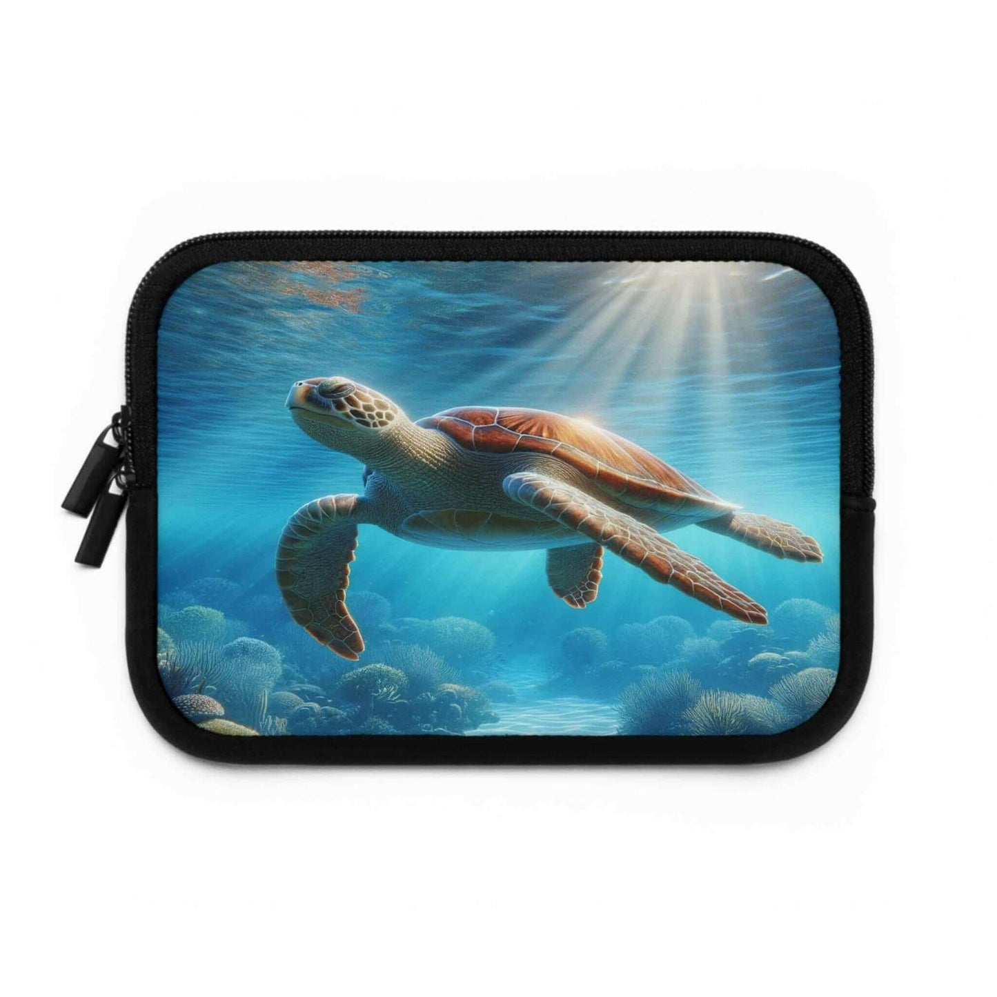 Sea Turtle Laptop Sleeve Safeguard your tech in charming style with the Sea Turtle Laptop Sleeve! Durable neoprene absorbs shocks while custom sea turtle designs showcase your personality. Made of water-resistant neoprene that shields laptops 7” to 17” Fu