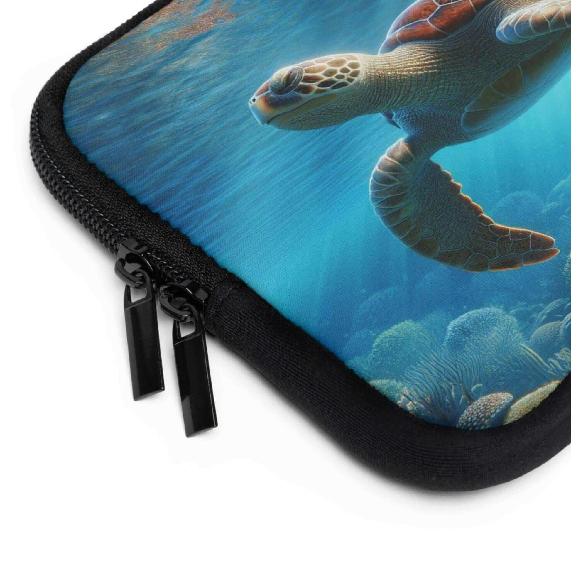 Sea Turtle Laptop Sleeve Safeguard your tech in charming style with the Sea Turtle Laptop Sleeve! Durable neoprene absorbs shocks while custom sea turtle designs showcase your personality. Made of water-resistant neoprene that shields laptops 7” to 17” Fu