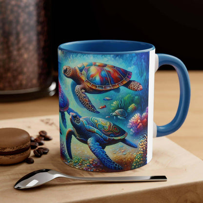 Colorful Sea Turtle Coffee Mug 1 Start your mornings off right with a warm cup of coffee in this eye-catching Sea Turtle mug that adds a pop of color and personality to your daily routine. Key features/benefits bullet list: Vibrant, customized designs pri