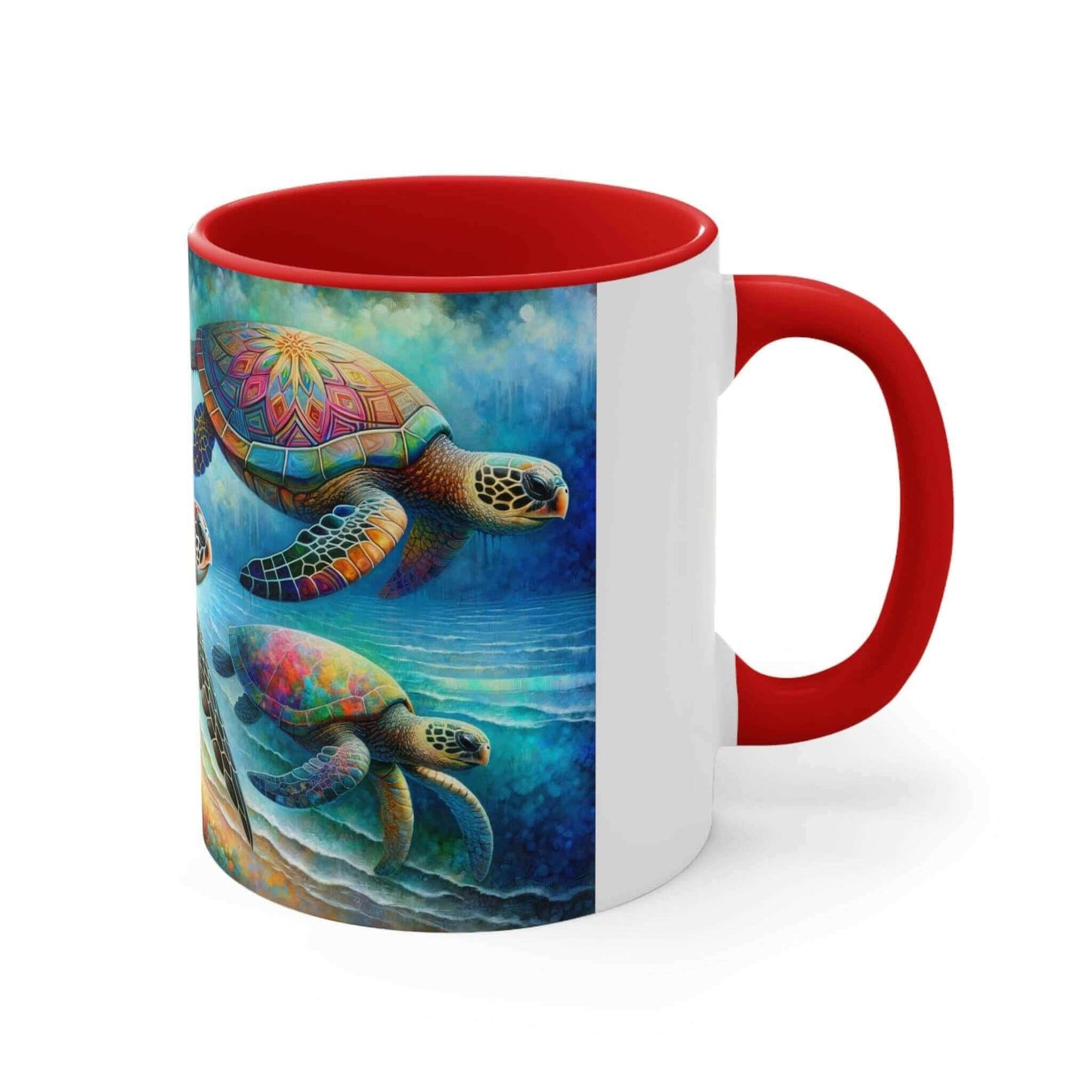 Colorful Sea Turtle Coffee Mug 2 Start your mornings off right with a warm cup of coffee in this eye-catching Sea Turtle mug that adds a pop of color and personality to your daily routine. Key features/benefits bullet list: Vibrant, customized designs pri