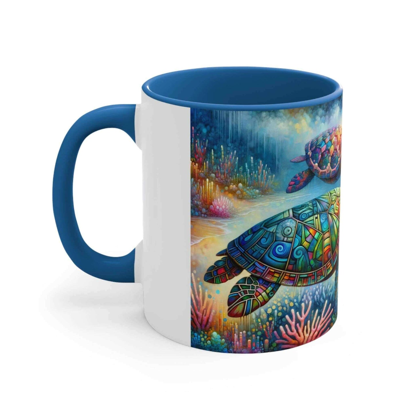 Colorful Sea Turtle Coffee Mug 2 Start your mornings off right with a warm cup of coffee in this eye-catching Sea Turtle mug that adds a pop of color and personality to your daily routine. Key features/benefits bullet list: Vibrant, customized designs pri