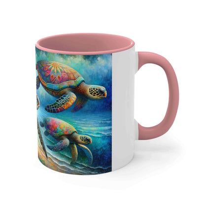 Colorful Sea Turtle Coffee Mug 2 Start your mornings off right with a warm cup of coffee in this eye-catching Sea Turtle mug that adds a pop of color and personality to your daily routine. Key features/benefits bullet list: Vibrant, customized designs pri