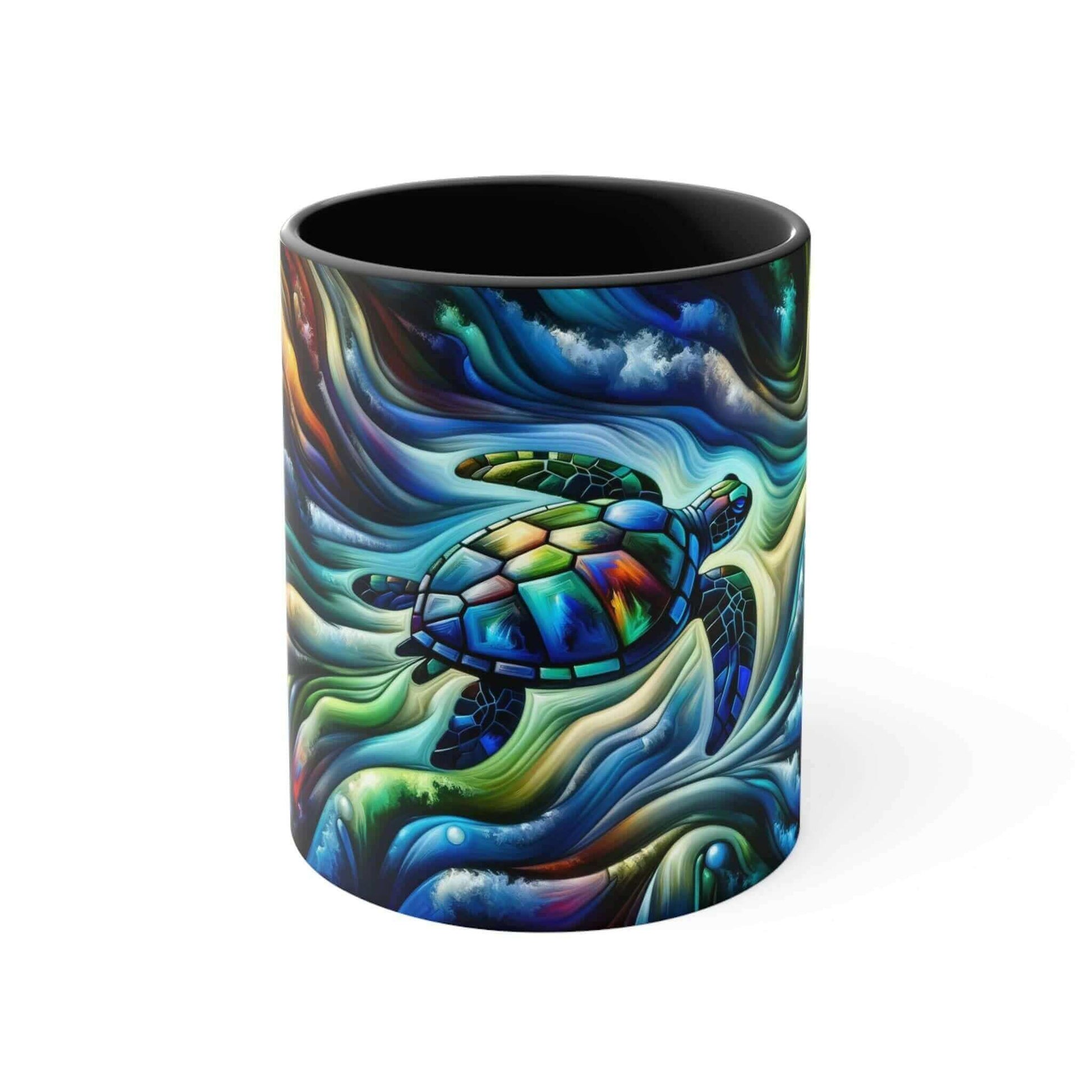 Colorful Sea Turtle Coffee Mug 3 Start your mornings off right with a warm cup of coffee in this eye-catching Sea Turtle mug that adds a pop of color and personality to your daily routine. Key features/benefits bullet list: Vibrant, customized designs pri