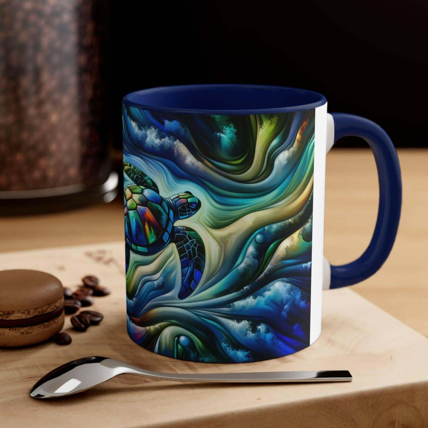 Colorful Sea Turtle Coffee Mug 3 Start your mornings off right with a warm cup of coffee in this eye-catching Sea Turtle mug that adds a pop of color and personality to your daily routine. Key features/benefits bullet list: Vibrant, customized designs pri