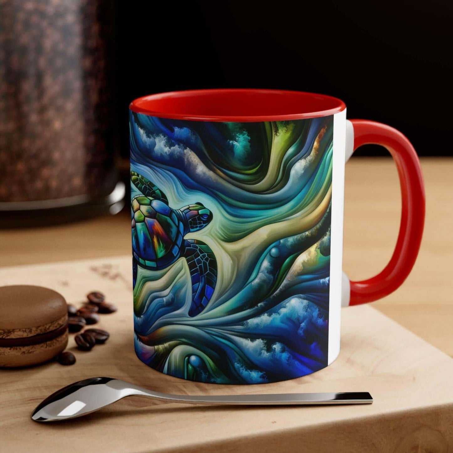 Colorful Sea Turtle Coffee Mug 3 Start your mornings off right with a warm cup of coffee in this eye-catching Sea Turtle mug that adds a pop of color and personality to your daily routine. Key features/benefits bullet list: Vibrant, customized designs pri