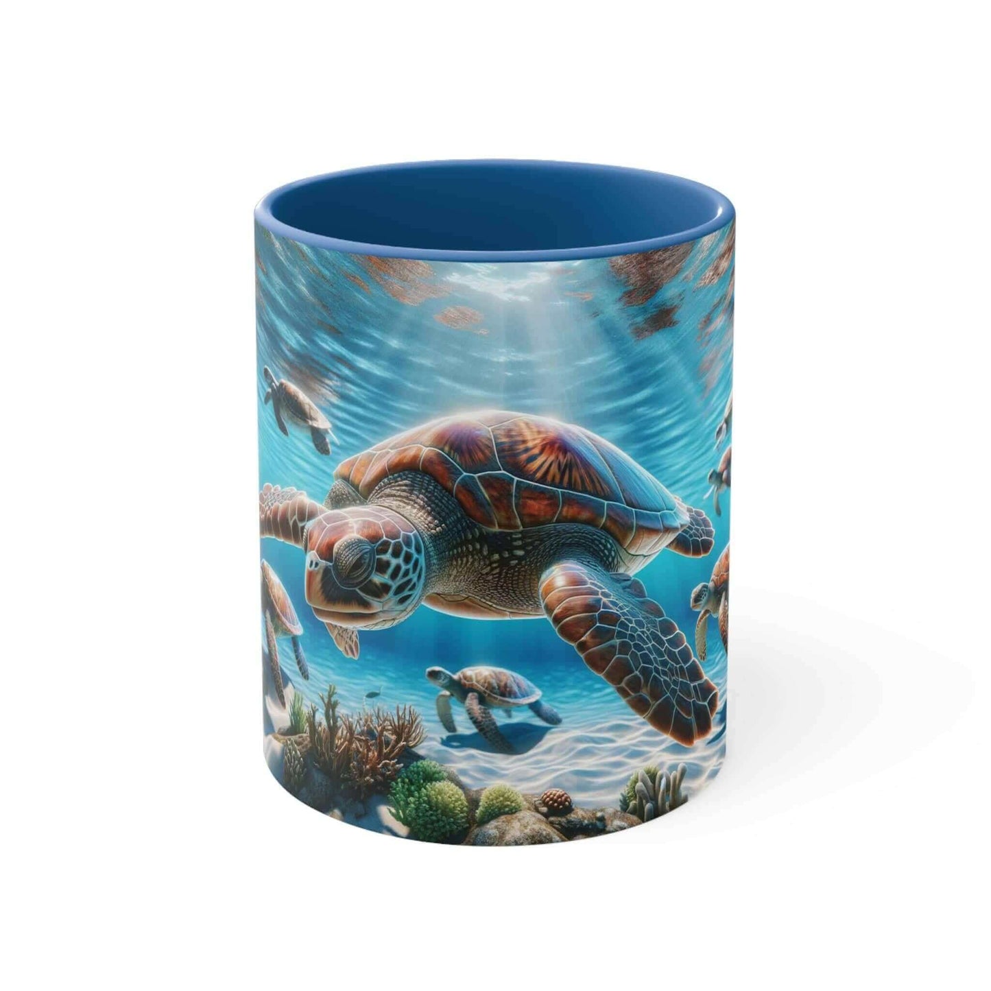 Realistic Sea Turtle Coffee Mug 1 Start your mornings with a sea turtle sidekick! This Realistic Sea Turtle Coffee Mug adds a splash of color and ocean vibes to your daily coffee routine. Vibrant sea turtle design printed in stunning detail Durable 11oz c