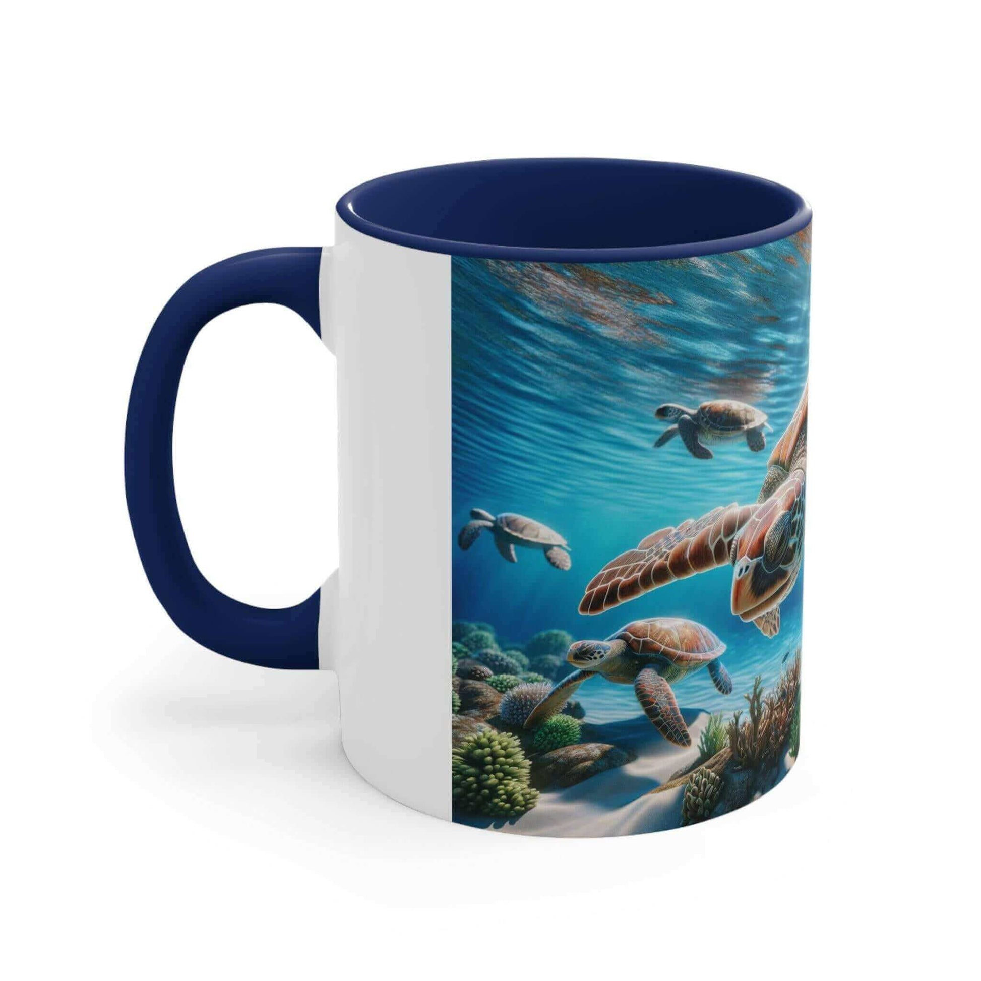 Realistic Sea Turtle Coffee Mug 1 Start your mornings with a sea turtle sidekick! This Realistic Sea Turtle Coffee Mug adds a splash of color and ocean vibes to your daily coffee routine. Vibrant sea turtle design printed in stunning detail Durable 11oz c