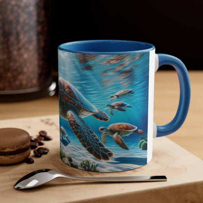 Realistic Sea Turtle Coffee Mug 1 Start your mornings with a sea turtle sidekick! This Realistic Sea Turtle Coffee Mug adds a splash of color and ocean vibes to your daily coffee routine. Vibrant sea turtle design printed in stunning detail Durable 11oz c