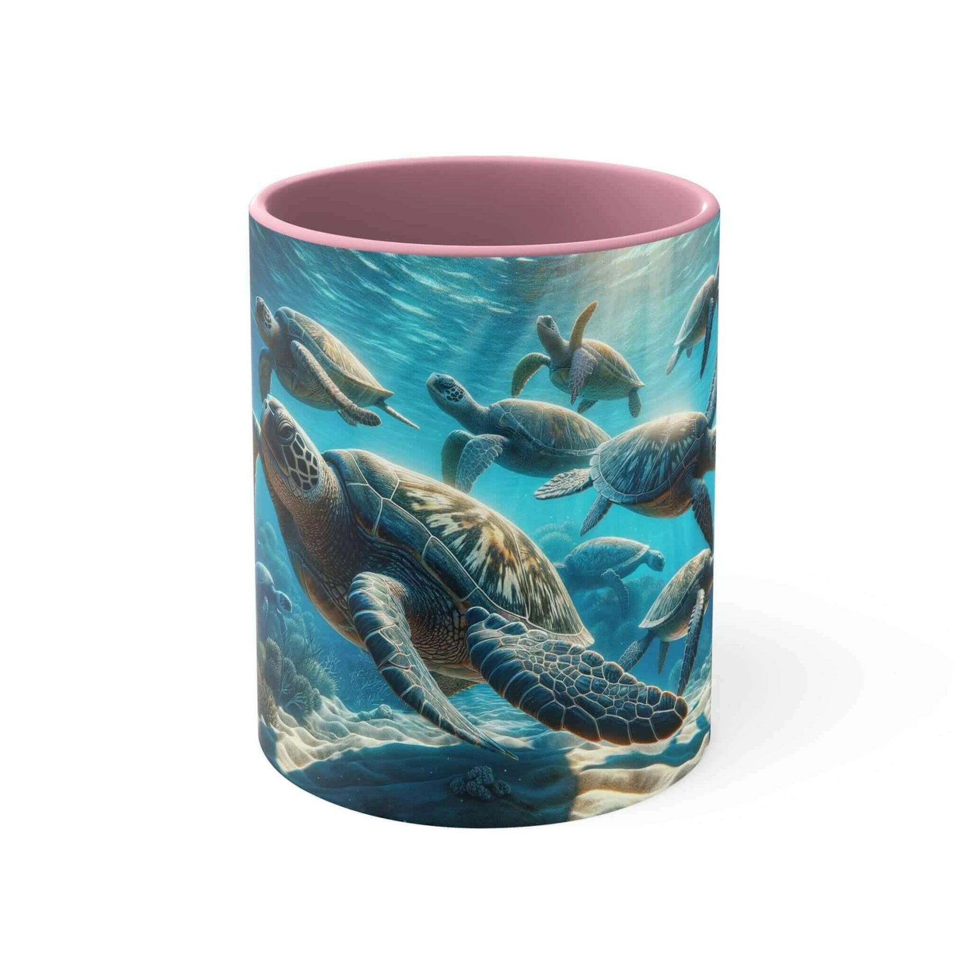 Realistic Sea Turtle Coffee Mug 2 Start your mornings with a sea turtle sidekick! This Realistic Sea Turtle Coffee Mug adds a splash of color and ocean vibes to your daily coffee routine. Vibrant sea turtle design printed in stunning detail Durable 11oz c