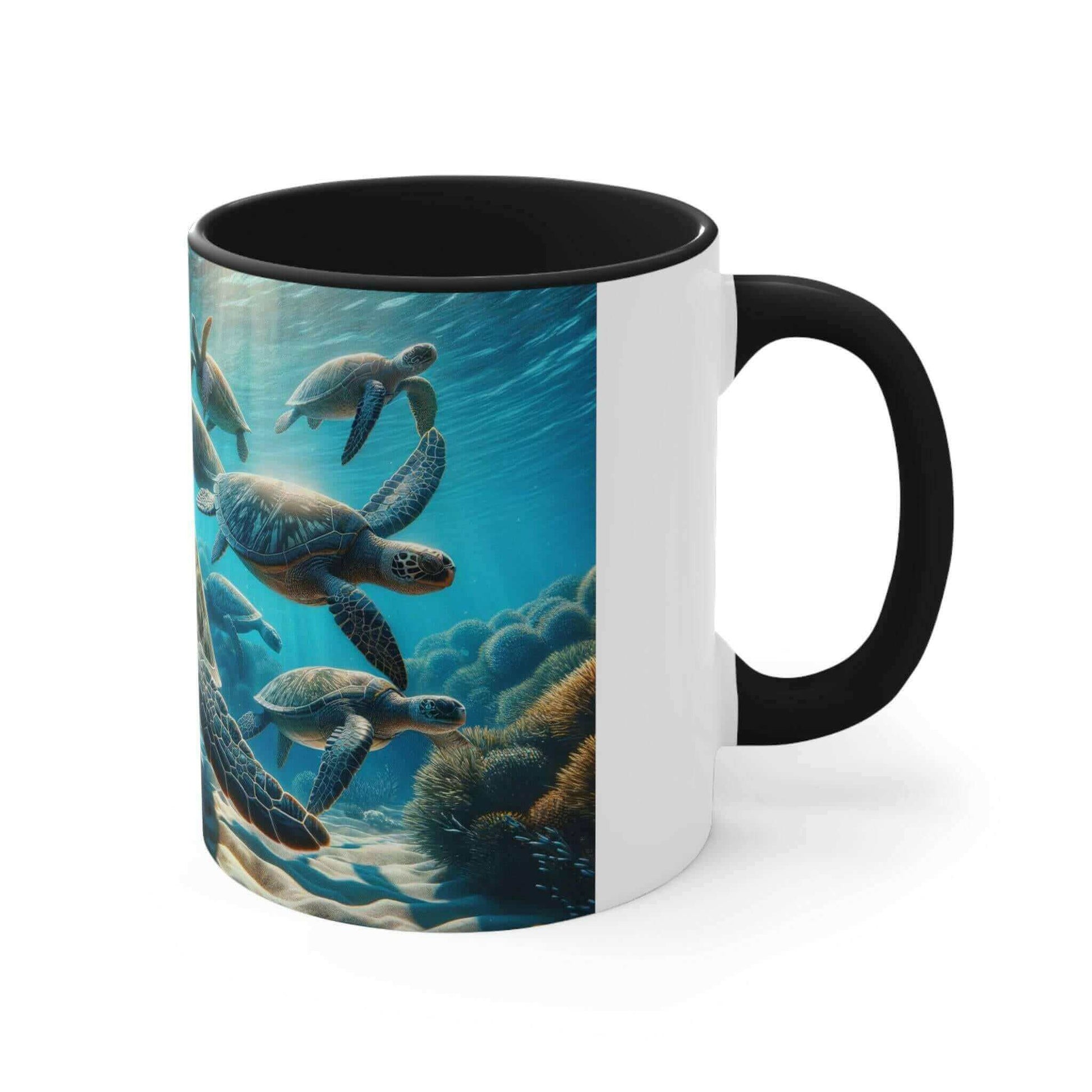 Realistic Sea Turtle Coffee Mug 2 Start your mornings with a sea turtle sidekick! This Realistic Sea Turtle Coffee Mug adds a splash of color and ocean vibes to your daily coffee routine. Vibrant sea turtle design printed in stunning detail Durable 11oz c