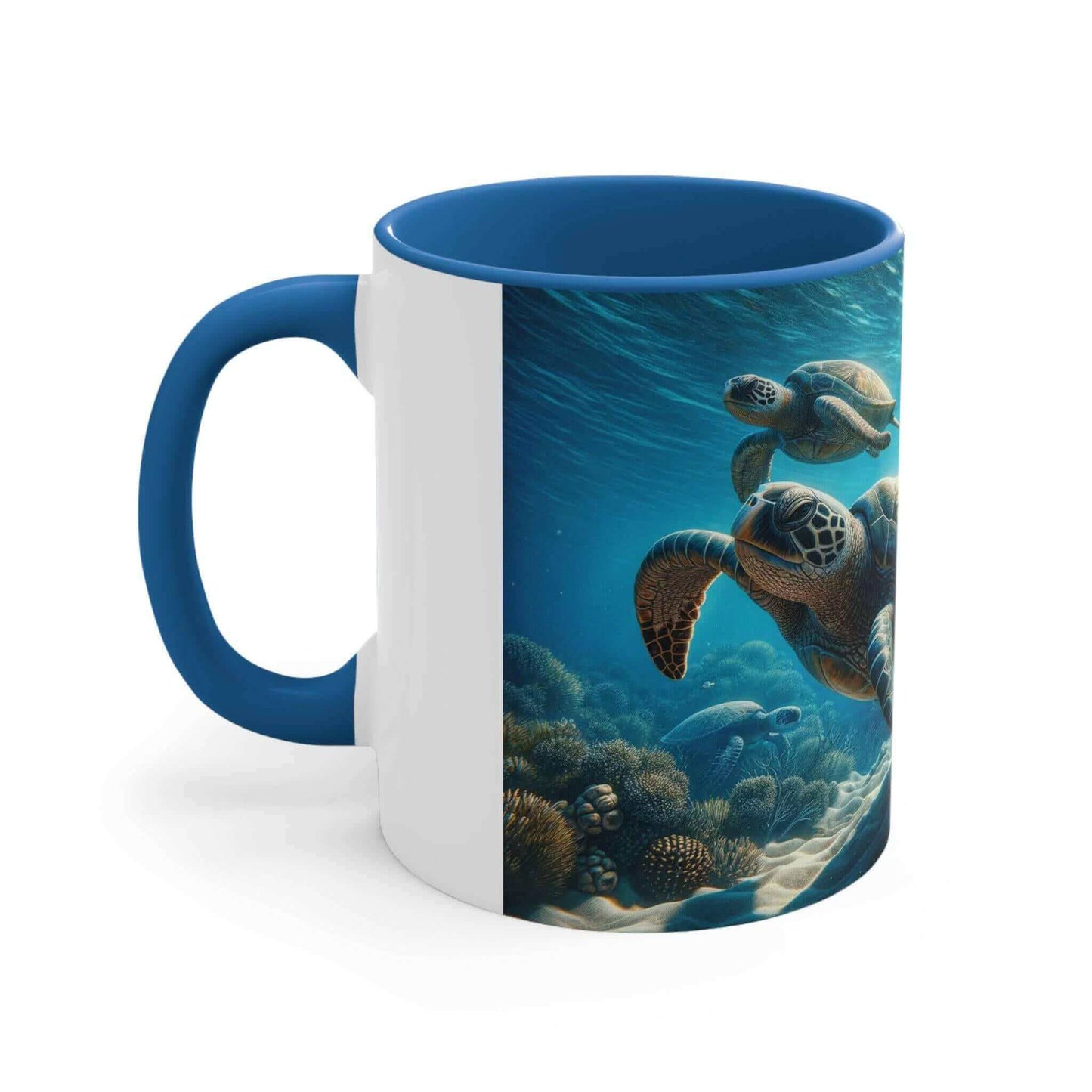 Realistic Sea Turtle Coffee Mug 2 Start your mornings with a sea turtle sidekick! This Realistic Sea Turtle Coffee Mug adds a splash of color and ocean vibes to your daily coffee routine. Vibrant sea turtle design printed in stunning detail Durable 11oz c