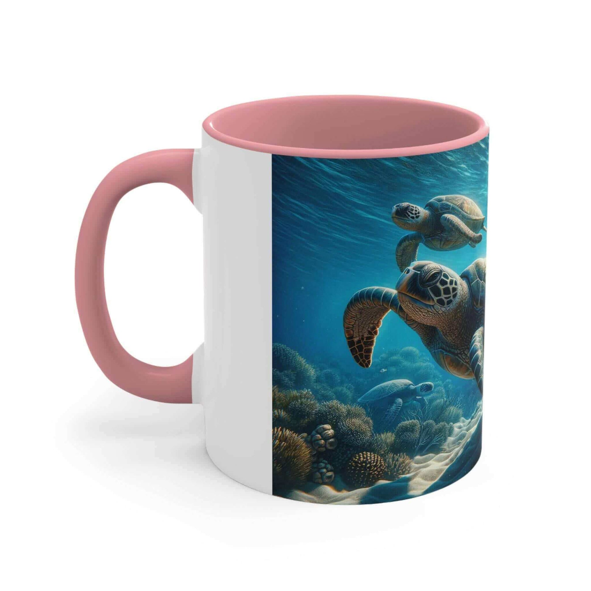 Realistic Sea Turtle Coffee Mug 2 Start your mornings with a sea turtle sidekick! This Realistic Sea Turtle Coffee Mug adds a splash of color and ocean vibes to your daily coffee routine. Vibrant sea turtle design printed in stunning detail Durable 11oz c