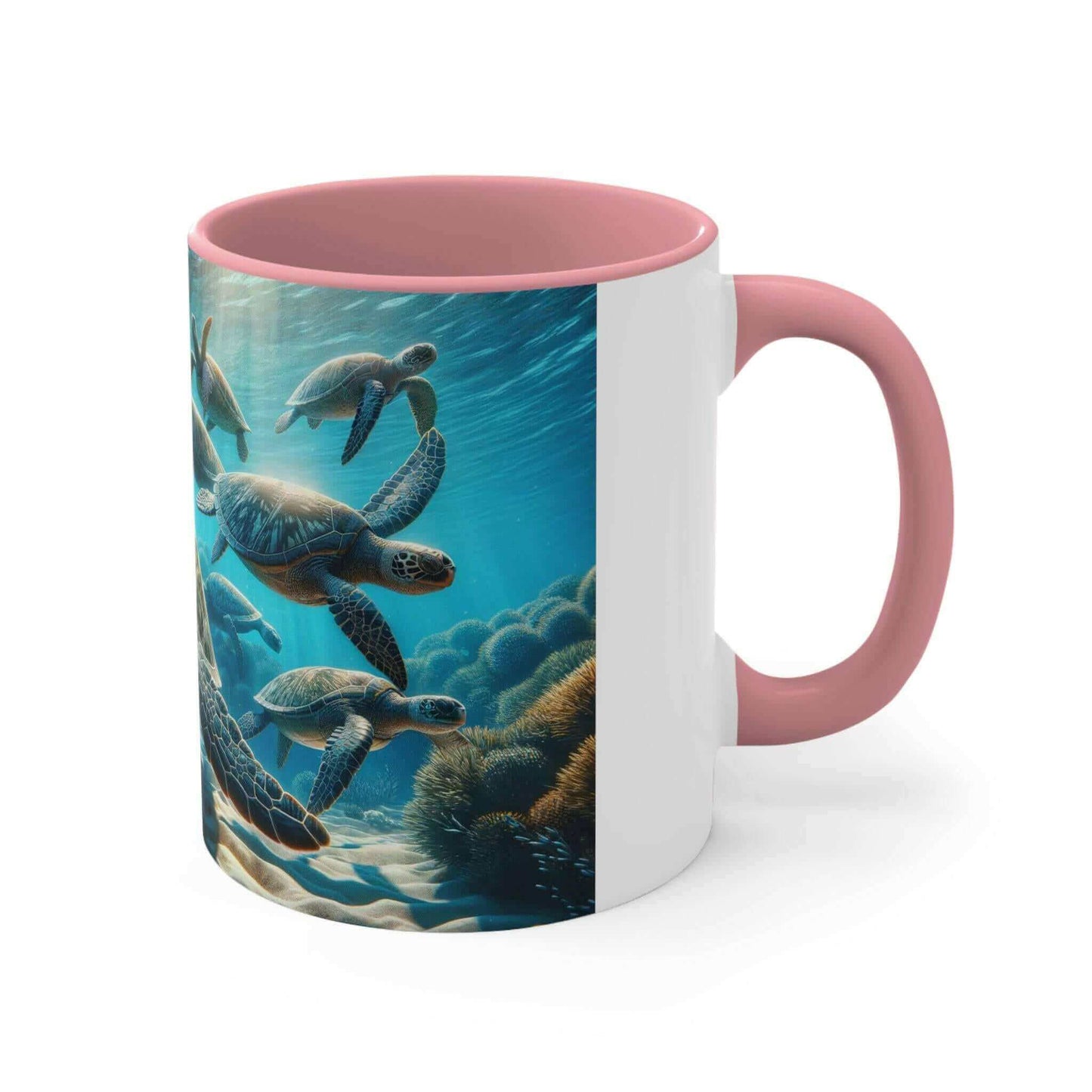 Realistic Sea Turtle Coffee Mug 2 Start your mornings with a sea turtle sidekick! This Realistic Sea Turtle Coffee Mug adds a splash of color and ocean vibes to your daily coffee routine. Vibrant sea turtle design printed in stunning detail Durable 11oz c