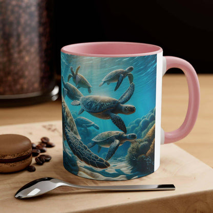 Realistic Sea Turtle Coffee Mug 2 Start your mornings with a sea turtle sidekick! This Realistic Sea Turtle Coffee Mug adds a splash of color and ocean vibes to your daily coffee routine. Vibrant sea turtle design printed in stunning detail Durable 11oz c