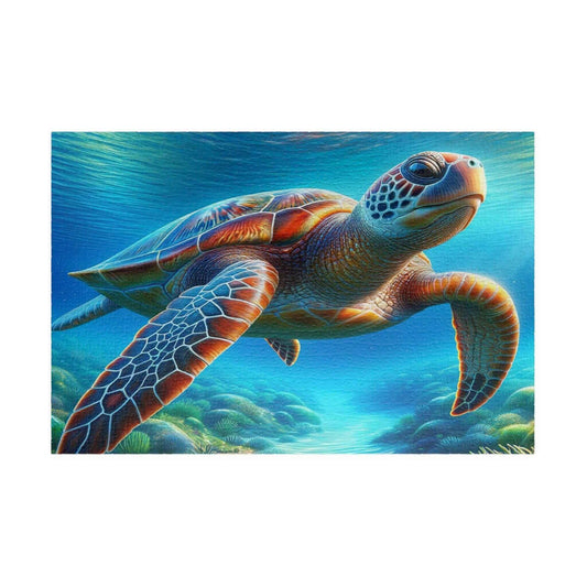 Sea Turtle Jigsaw Puzzle 1 Put the pieces together and dive into a world of wonder! This customizable Sea Turtle Puzzle transforms your favorite photos and art into a fun activity for all ages. Available in 110, 252, 520 or 1014 pieces with glossy, lamina