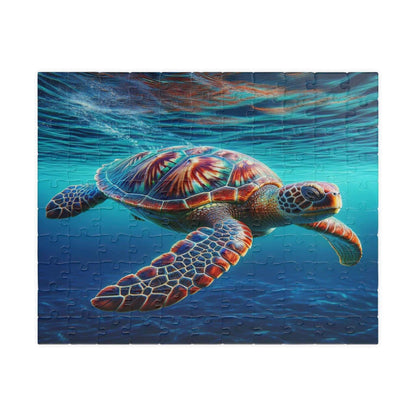 Sea Turtle Jigsaw Puzzle 2 Put the pieces together and dive into a world of wonder! This customizable Sea Turtle Puzzle transforms your favorite photos and art into a fun activity for all ages. Available in 110, 252, 520 or 1014 pieces with glossy, lamina