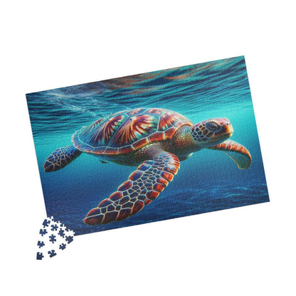 Sea Turtle Jigsaw Puzzle 2 Put the pieces together and dive into a world of wonder! This customizable Sea Turtle Puzzle transforms your favorite photos and art into a fun activity for all ages. Available in 110, 252, 520 or 1014 pieces with glossy, lamina