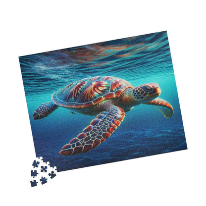 Sea Turtle Jigsaw Puzzle 2 Put the pieces together and dive into a world of wonder! This customizable Sea Turtle Puzzle transforms your favorite photos and art into a fun activity for all ages. Available in 110, 252, 520 or 1014 pieces with glossy, lamina