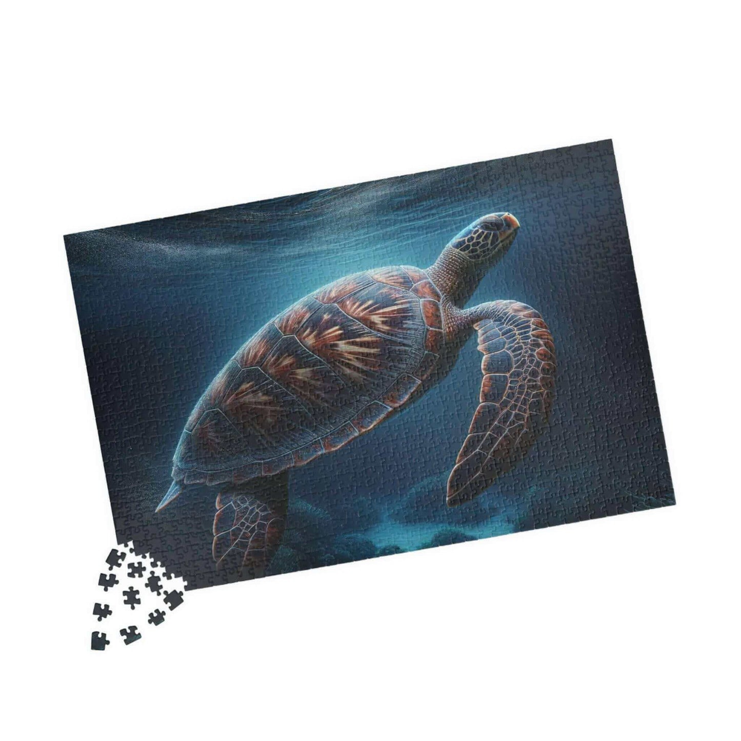 Sea Turtle Jigsaw Puzzle 3 Put the pieces together and dive into a world of wonder! Available in 110, 252, 520 or 1014 pieces with glossy, laminated finish Printed on sturdy chipboard backing for quality that lasts Choose vertical or horizontal orientatio