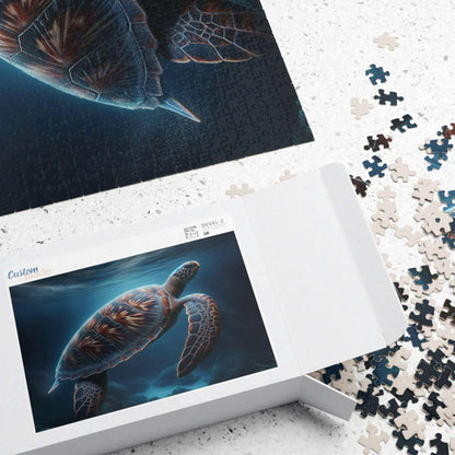 Sea Turtle Jigsaw Puzzle 3 Put the pieces together and dive into a world of wonder! Available in 110, 252, 520 or 1014 pieces with glossy, laminated finish Printed on sturdy chipboard backing for quality that lasts Choose vertical or horizontal orientatio