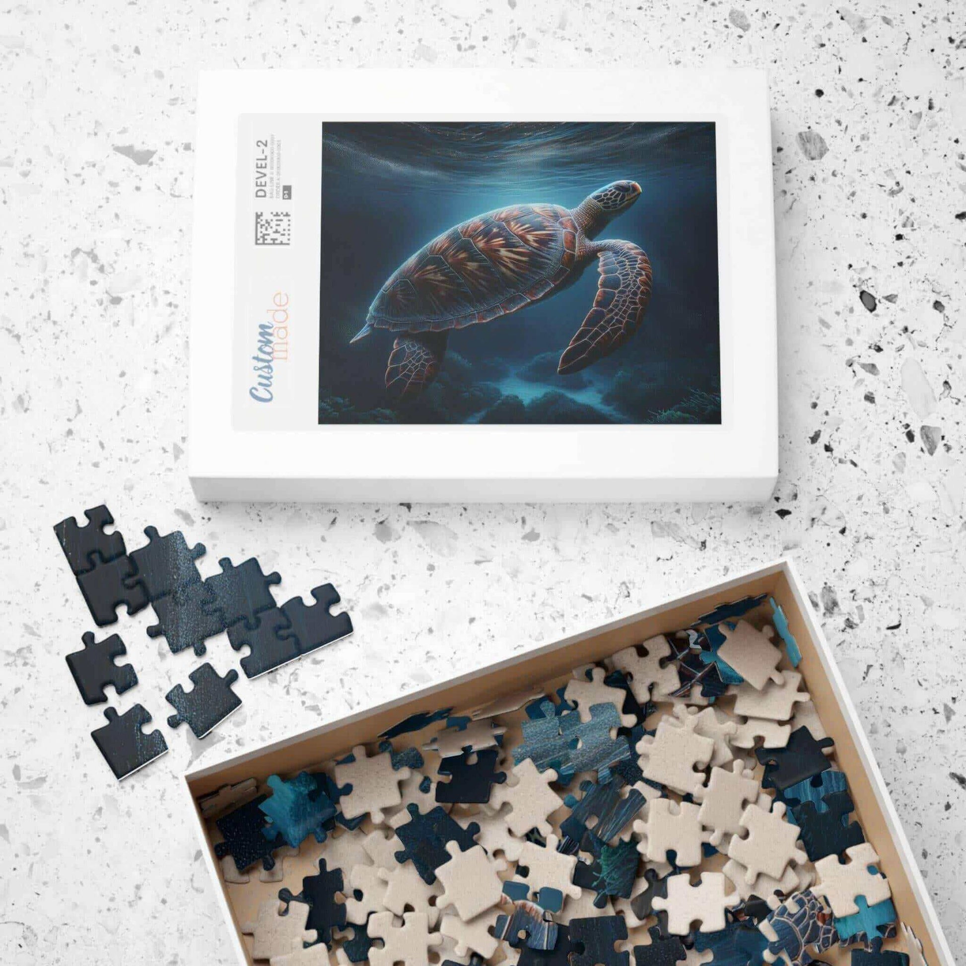 Sea Turtle Jigsaw Puzzle 3 Put the pieces together and dive into a world of wonder! Available in 110, 252, 520 or 1014 pieces with glossy, laminated finish Printed on sturdy chipboard backing for quality that lasts Choose vertical or horizontal orientatio