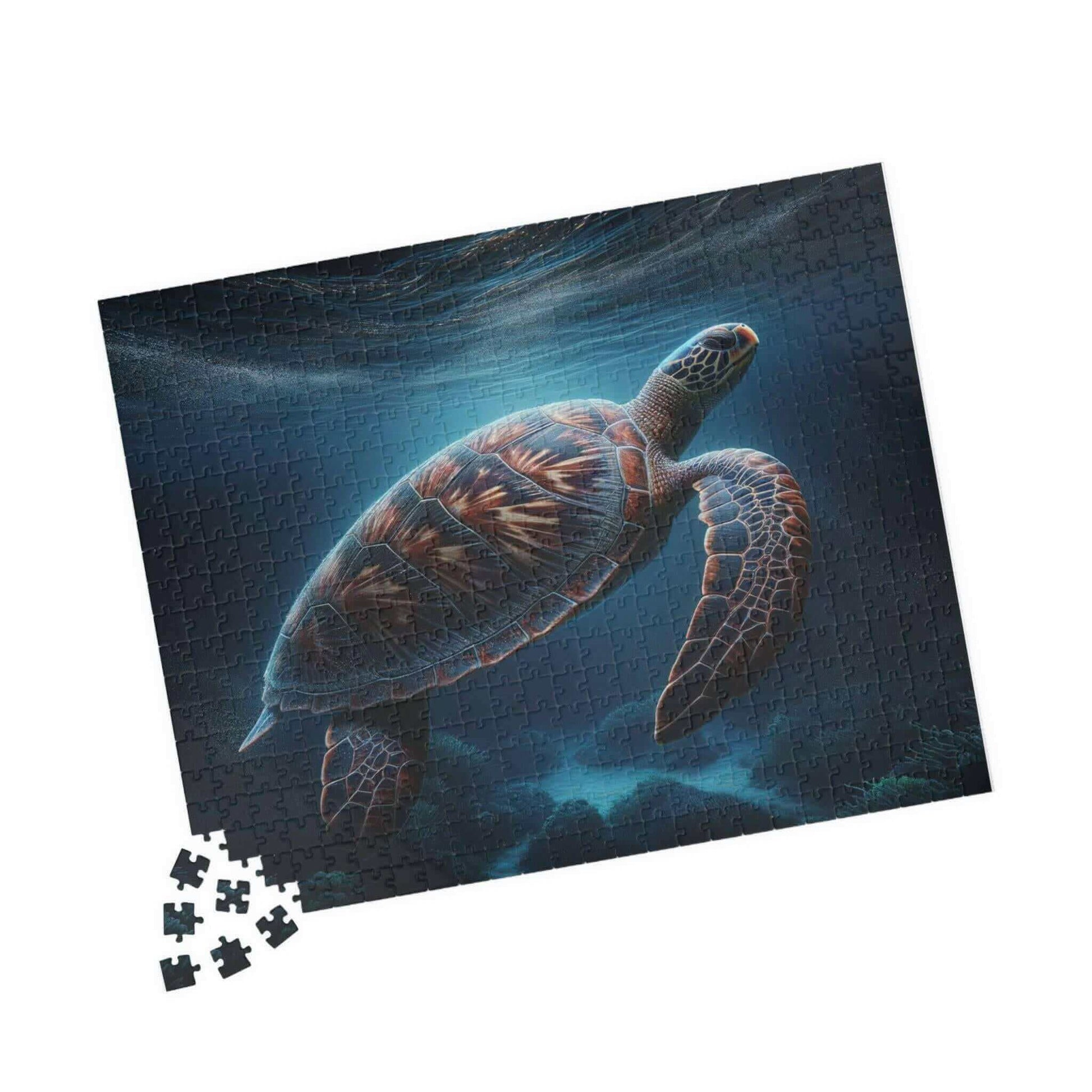 Sea Turtle Jigsaw Puzzle 3 Put the pieces together and dive into a world of wonder! Available in 110, 252, 520 or 1014 pieces with glossy, laminated finish Printed on sturdy chipboard backing for quality that lasts Choose vertical or horizontal orientatio